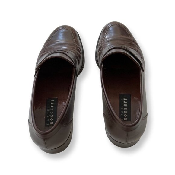 Fratelli Rossetti brown leather men loafers size 7.5 main image 5